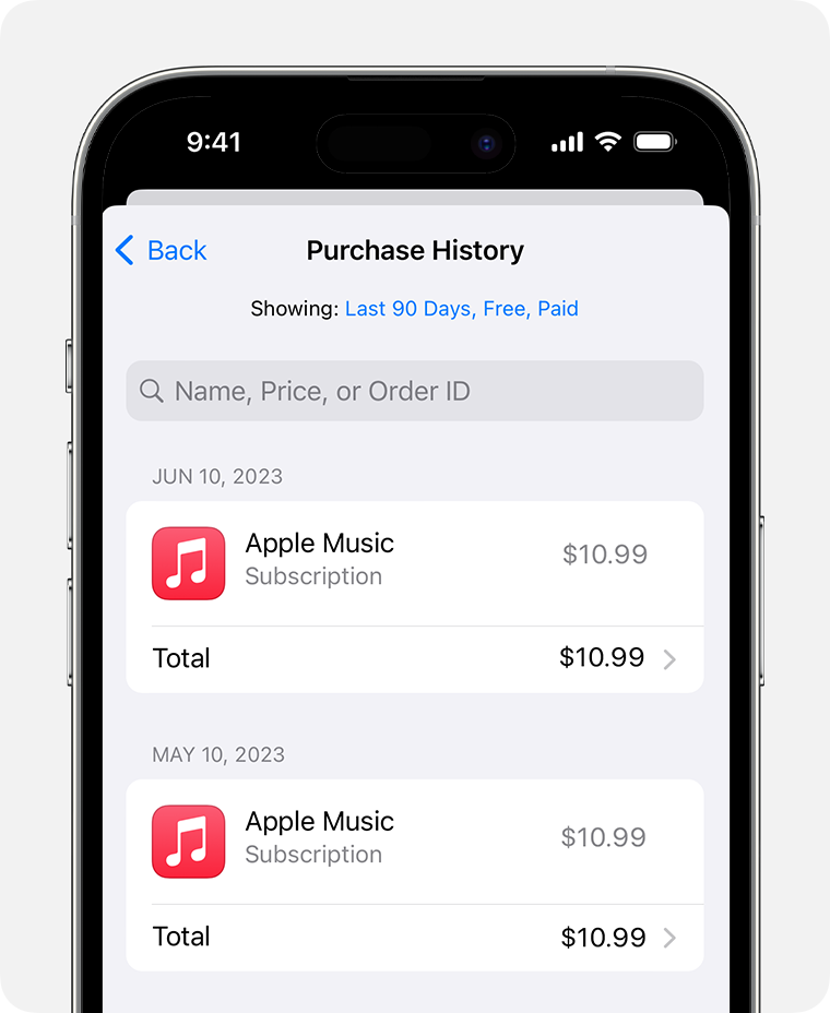 View your purchase history for the App Store, iTunes Store, and other Apple  media services - Apple Support