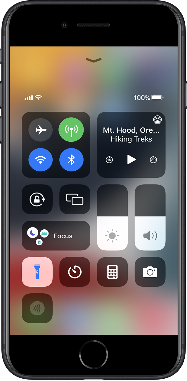 Turn off your torch on an iPhone with a Home button by swiping up from the bottom to use Control Centre.