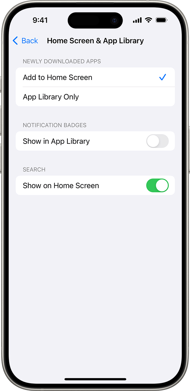 Écran d’iPhone affichant comment modifier l’emplacement de téléchargement des apps