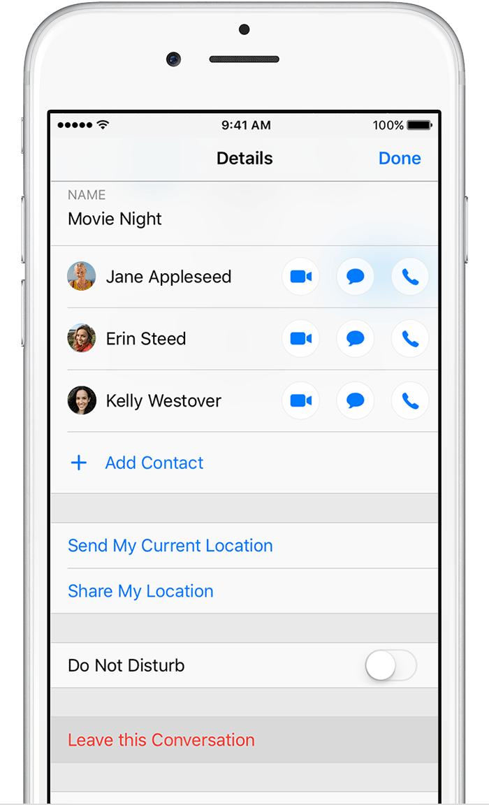 How to mute or leave a group chat in iOS Messages app