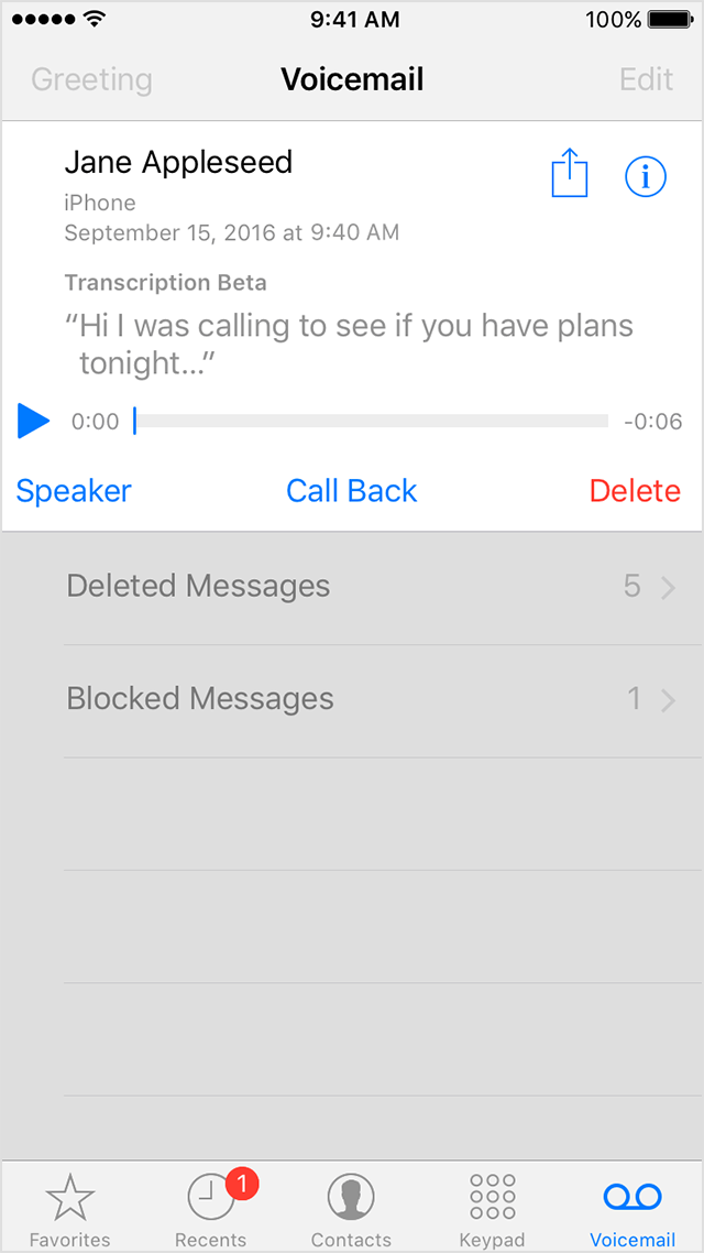 Iphone Visual Voicemail Transcription