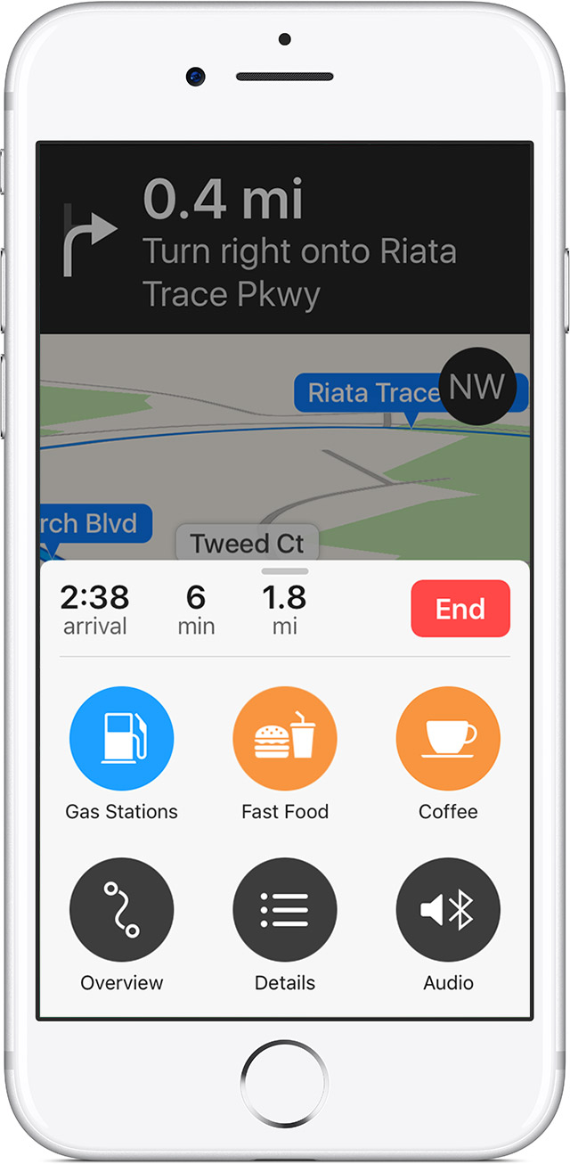 Ios10 Iphone7 Maps Route Card 