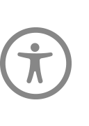 Stick figure with circle surround it. Symbol for accessibility shortcuts