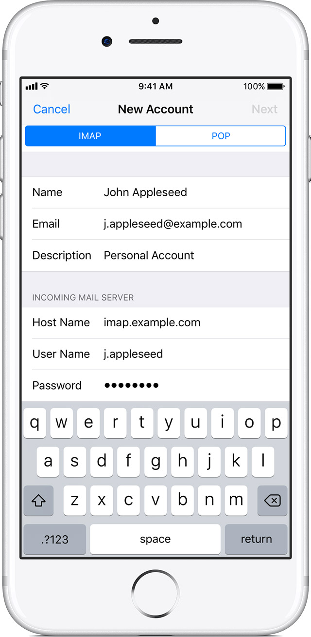 apple email settings