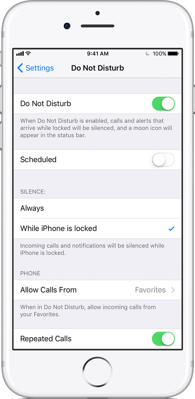 do not disturb iphone 5s