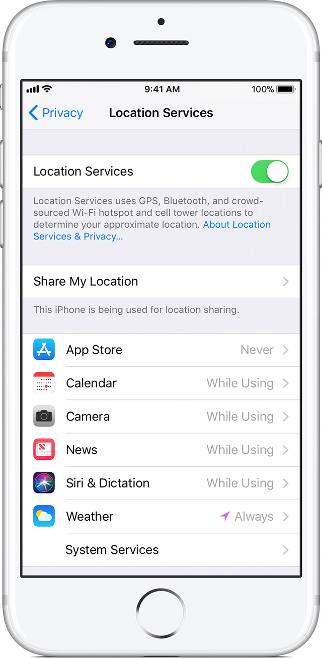 Genveje Opmærksom Såvel Turn Location Services and GPS on or off on your iPhone, iPad – QuikStor  Support Knowledgebase