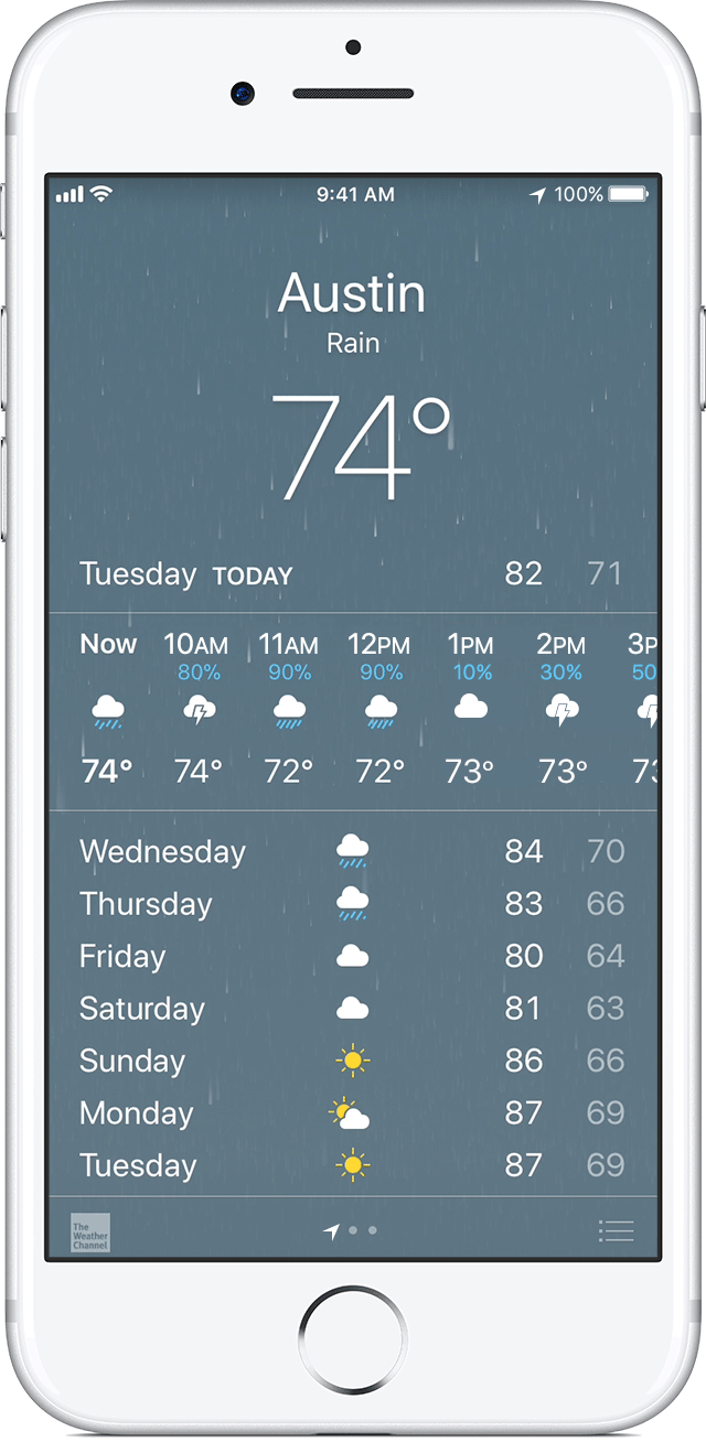 About the Weather app and icons on your iPhone and iPod touch - Apple