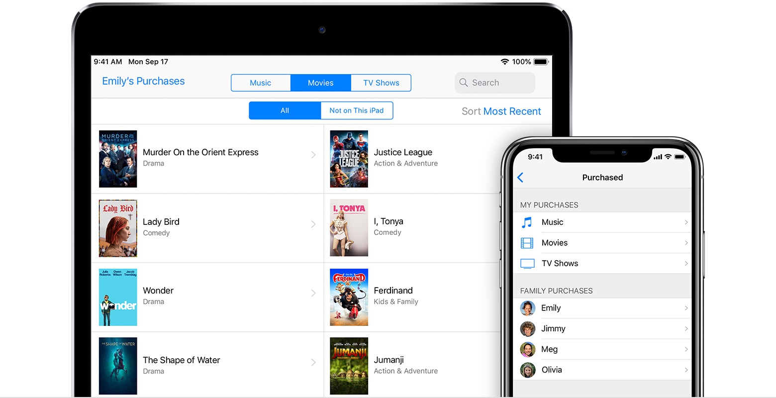 Share App Store, iTunes Store, and Apple Books purchases with Family