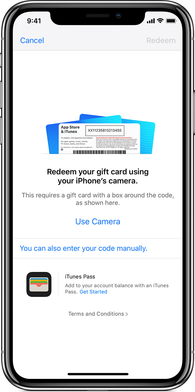 Redeem App Store & iTunes Gift Cards and content codes