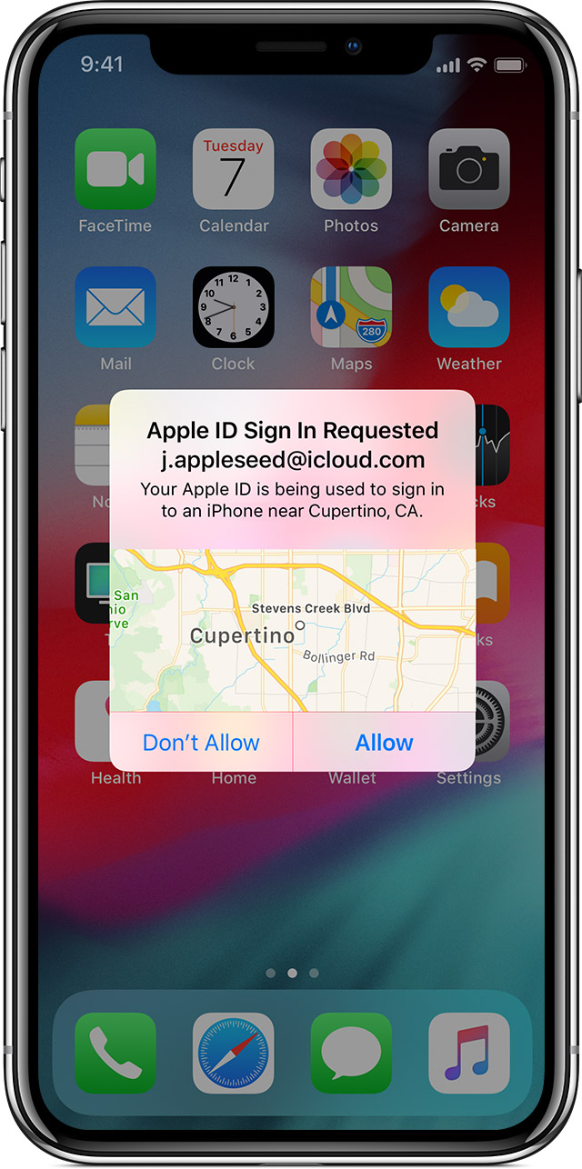 ios12 iphone x home screen sign in request