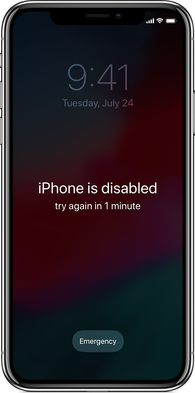 iPhone is disabled screen