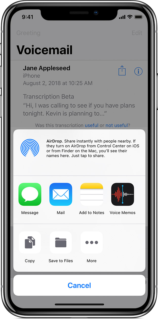 Save and share Visual Voicemail messages on your iPhone - Apple Support