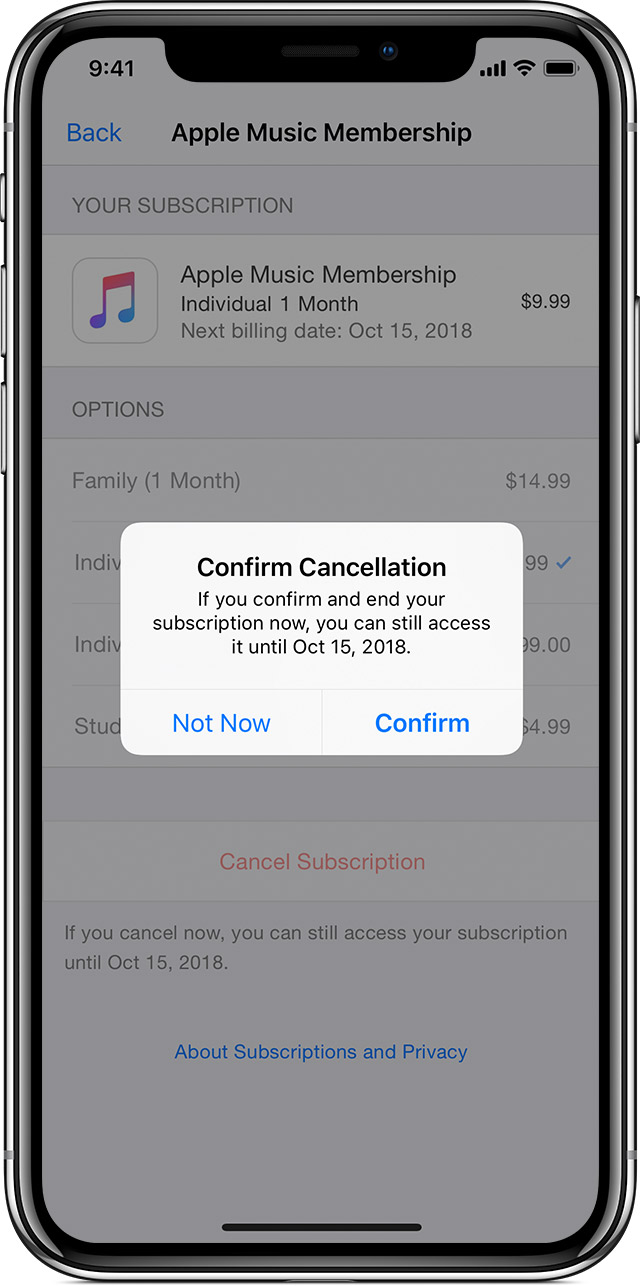 cancel apple subscriptions on iphone