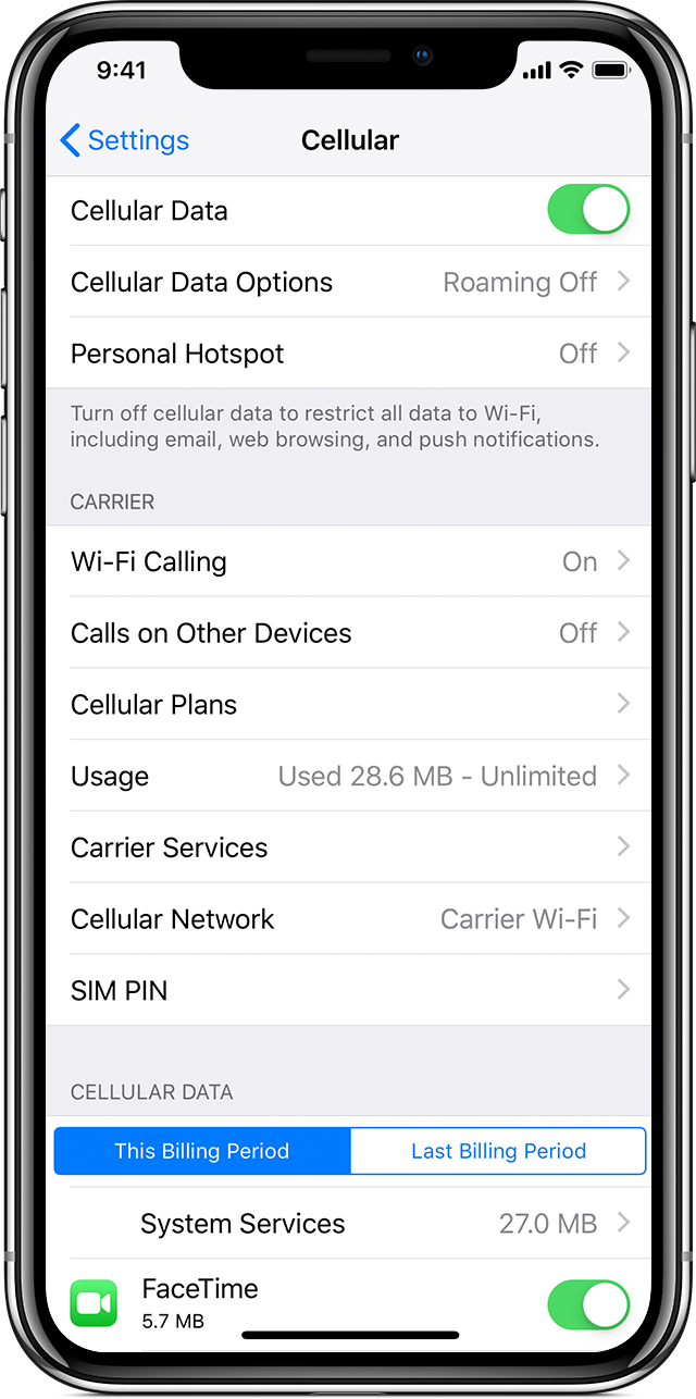 Check the cellular data usage on your iPhone and iPad - Apple Support