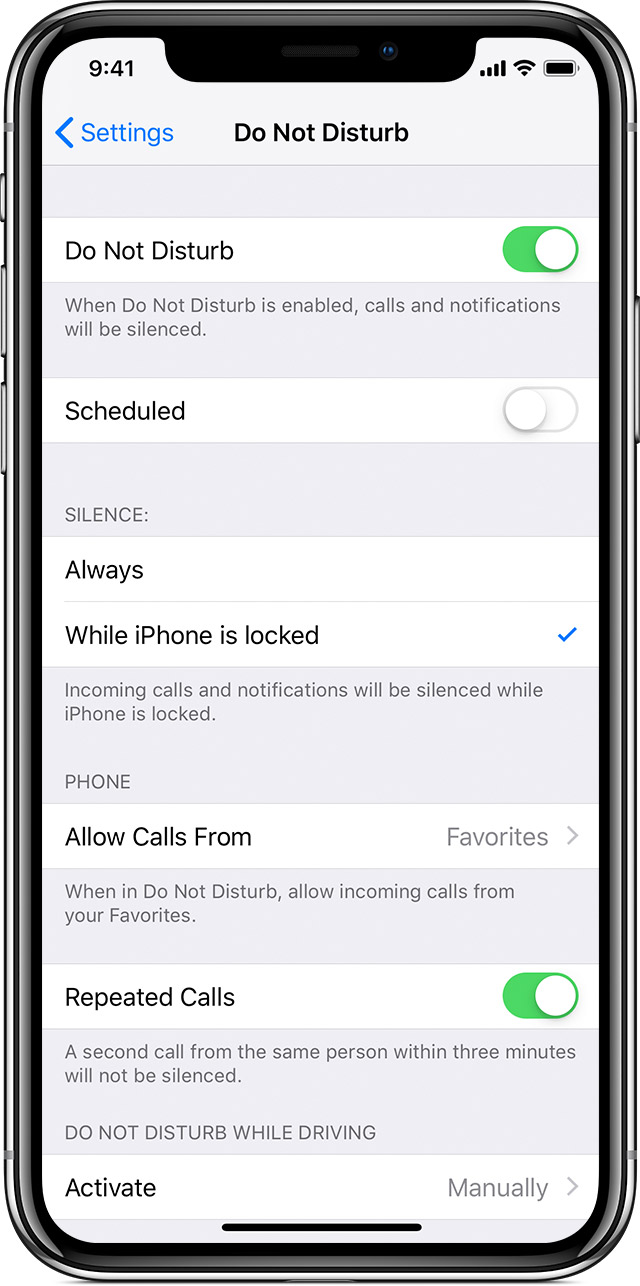 How to enable do not disturb for one contact only in iPhone