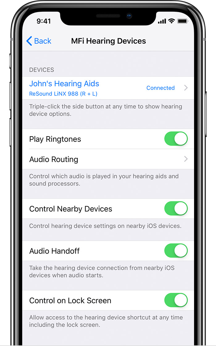 Use Made For Iphone Hearing Devices Apple Support