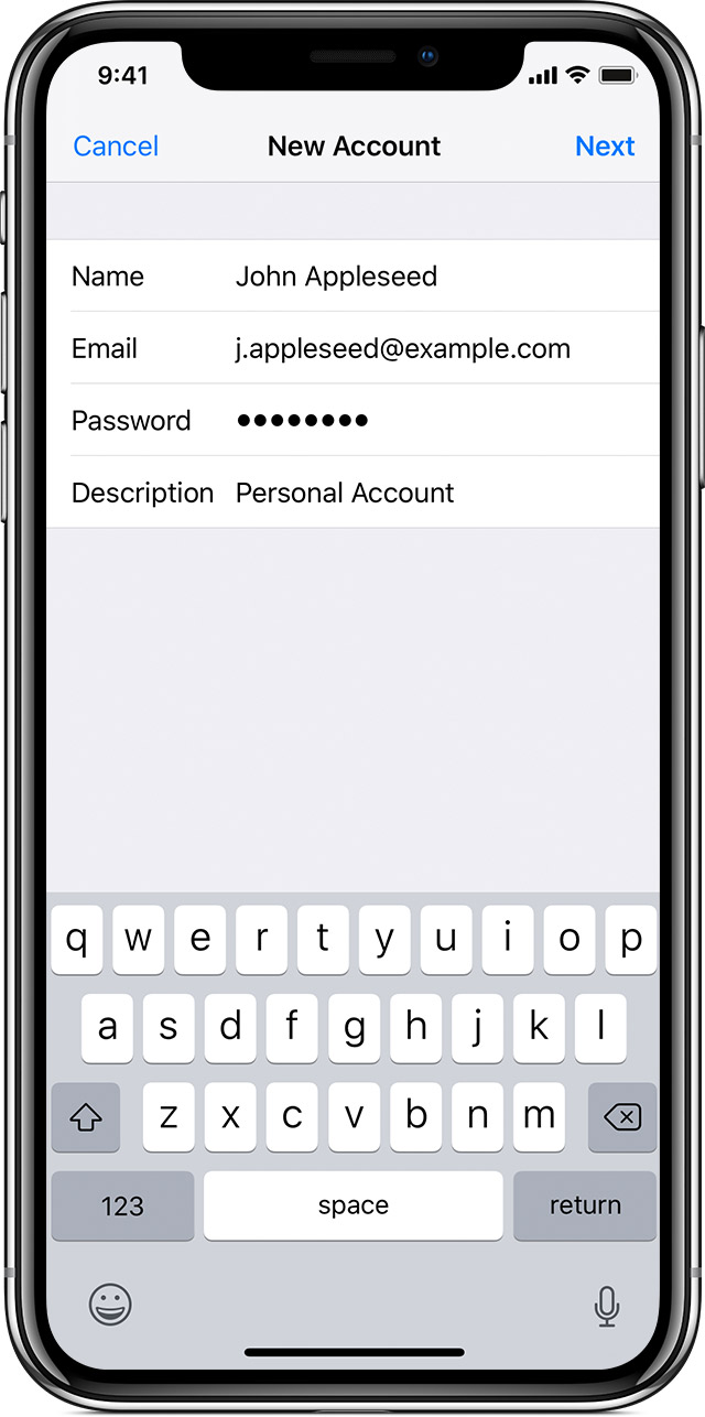 how to get email password from iphone