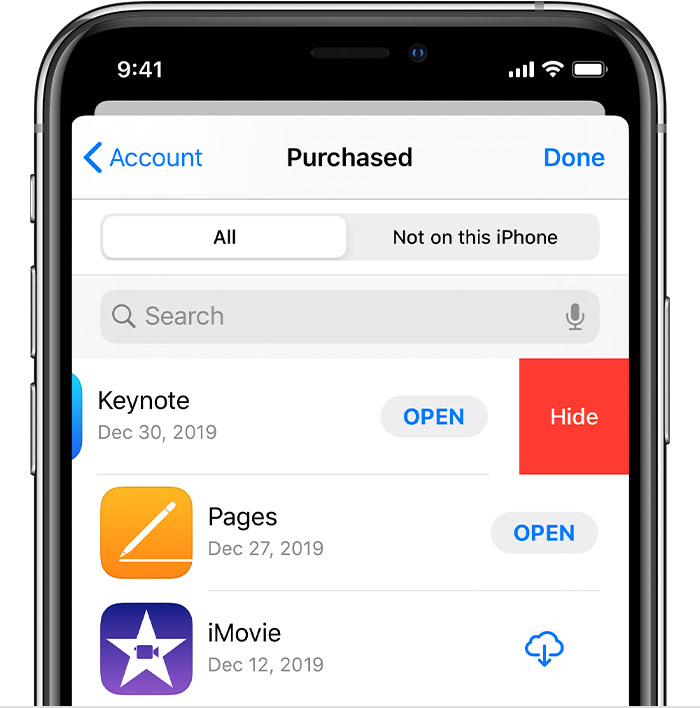 Hide Purchases From The App Store Apple Support