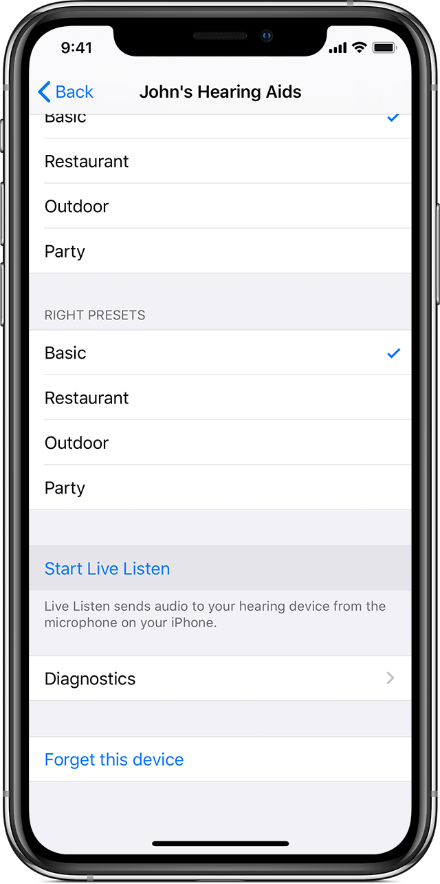 Use Live Listen with Made for iPhone hearing aids - Apple Support