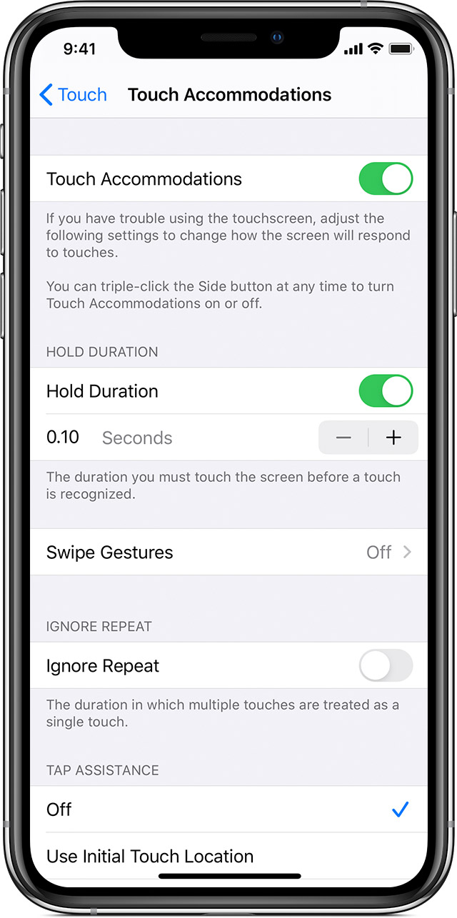 Use Touch Accommodations With Your Iphone Ipad Ipod Touch Or Apple Watch Apple Support - how do i turn off touch screen in roblox