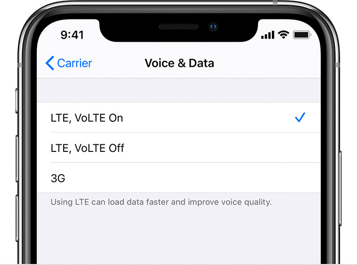 Make phone calls with Voice over LTE (VoLTE) - Apple Support