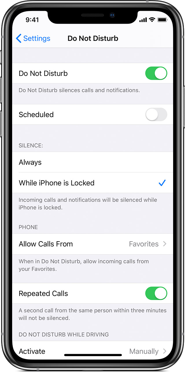 turn off do not disturb iphone text messages