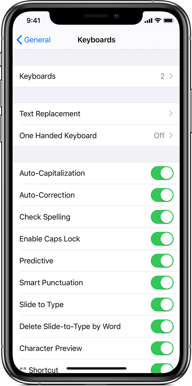 About The Keyboards Settings On Your Iphone Ipad And Ipod Touch Apple Support