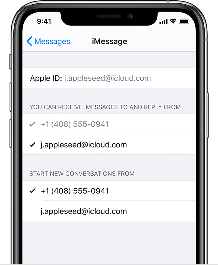 Add Or Remove Your Phone Number In Messages Or Facetime Apple Support