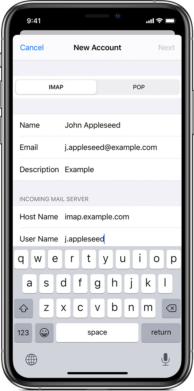 adding email to iphone live.com