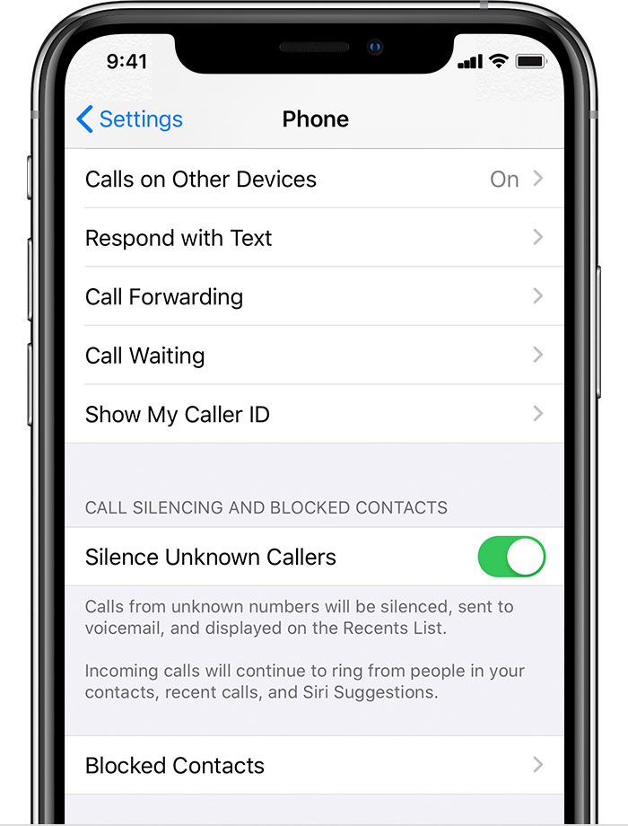 Detect and block spam phone calls - Apple Support