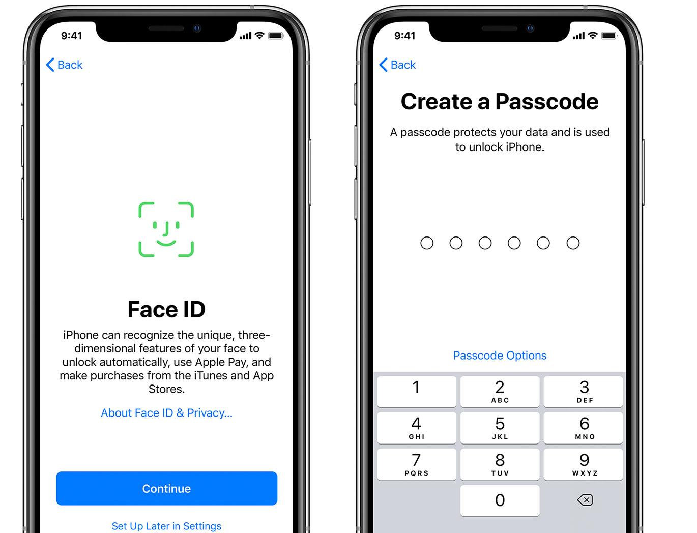 iphone create password