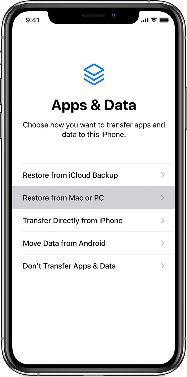 Use Itunes Or Finder To Transfer Data From Your Previous Ios