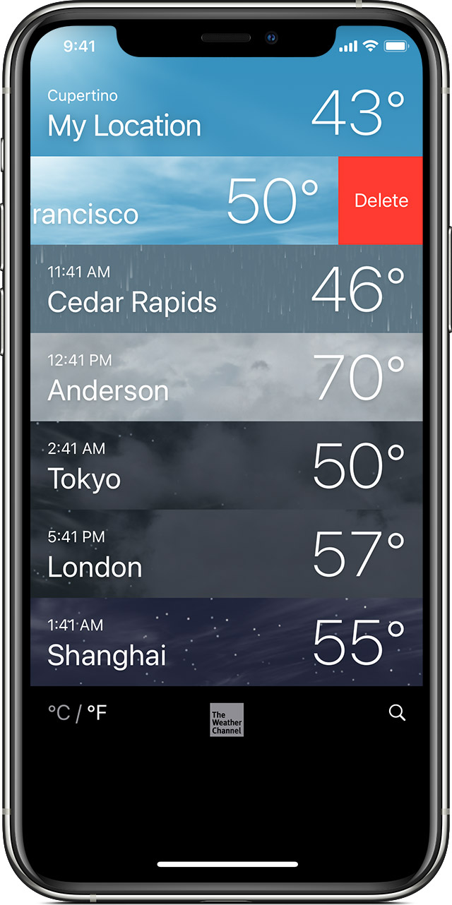 About The Weather App And Icons On Your Iphone And Ipod Touch Apple Support