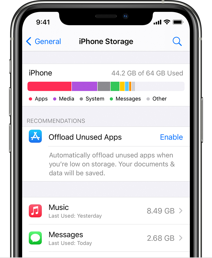 What's the difference between device storage and iCloud storage