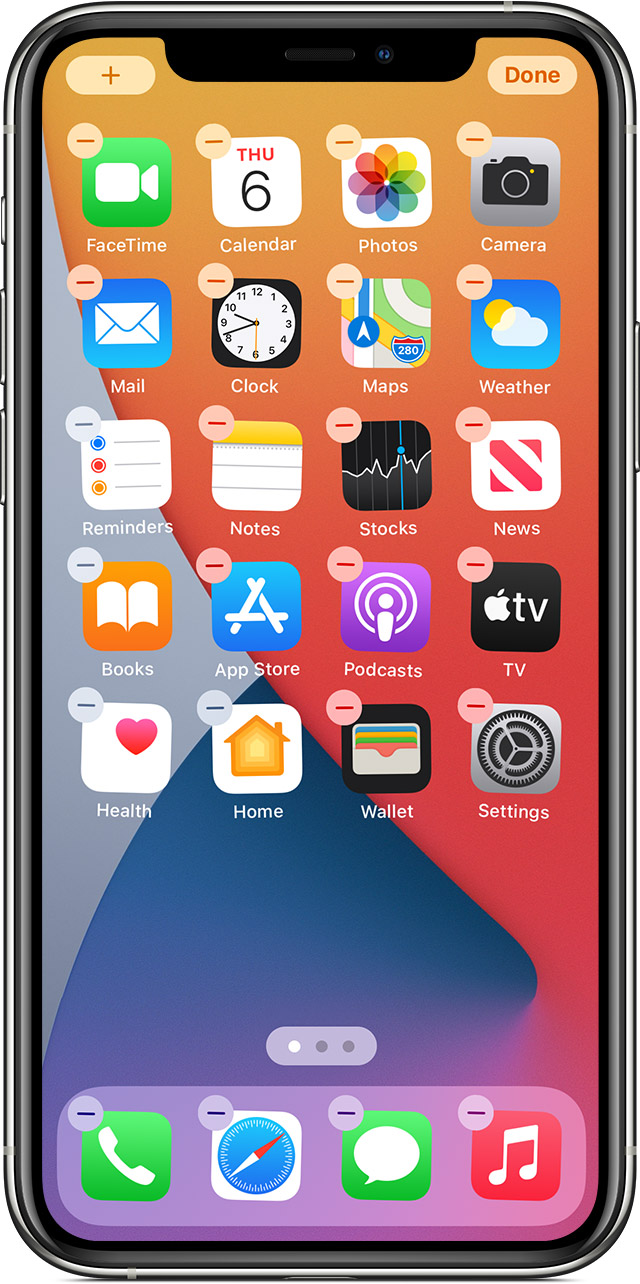 iPhone showing Home Screen apps