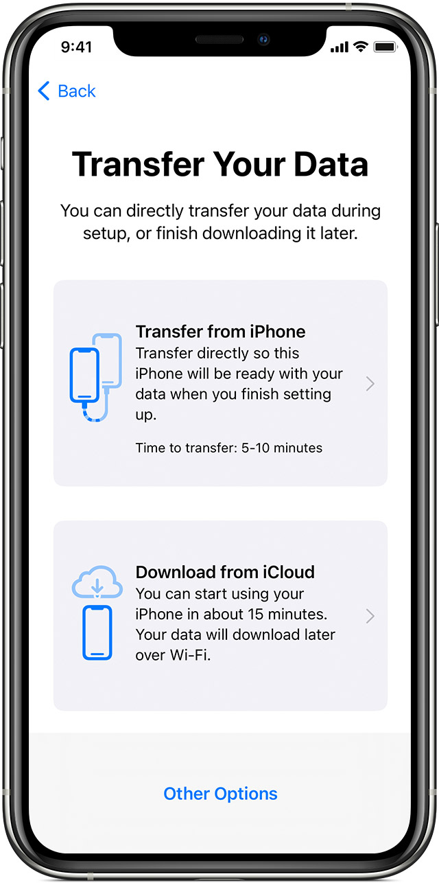 Use Quick Start To Transfer Data To A New Iphone Ipad Or Ipod Touch Apple Support