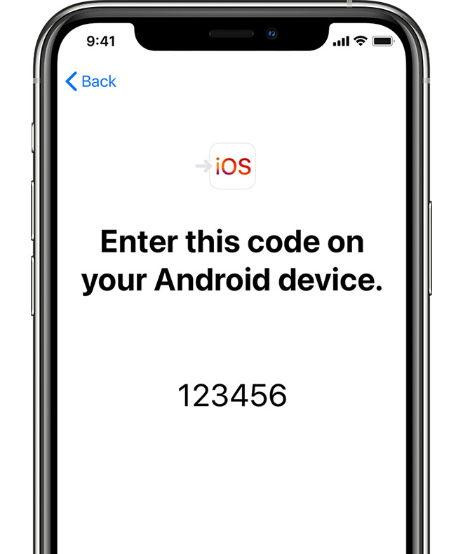 Move from Android screen on iPhone showing code