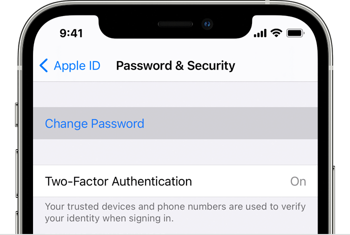 Change Your Apple Id Password Apple Support