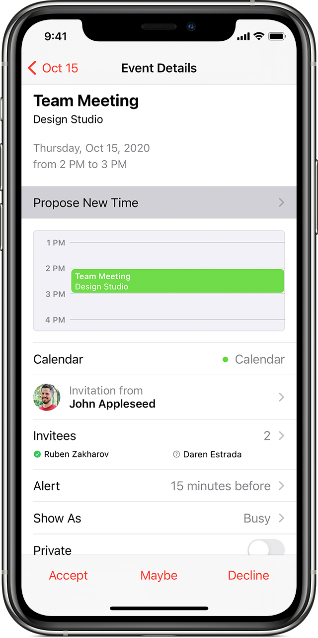 Manage Exchange meeting invitations on your iPhone iPad or iPod touch