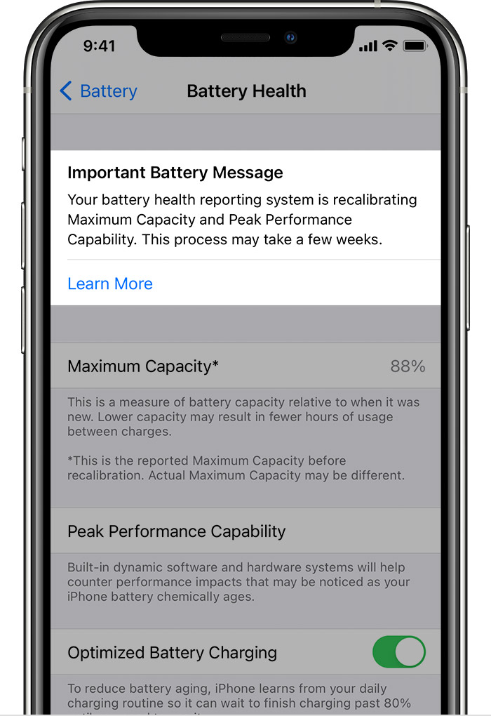 About recalibration of battery health reporting in iOS 14.5 - Apple Support
