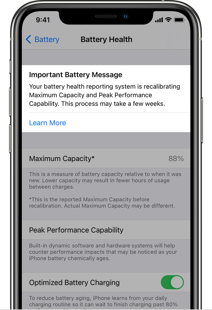 About Recalibration Of Battery Health Reporting In Ios 14 5 Apple Support