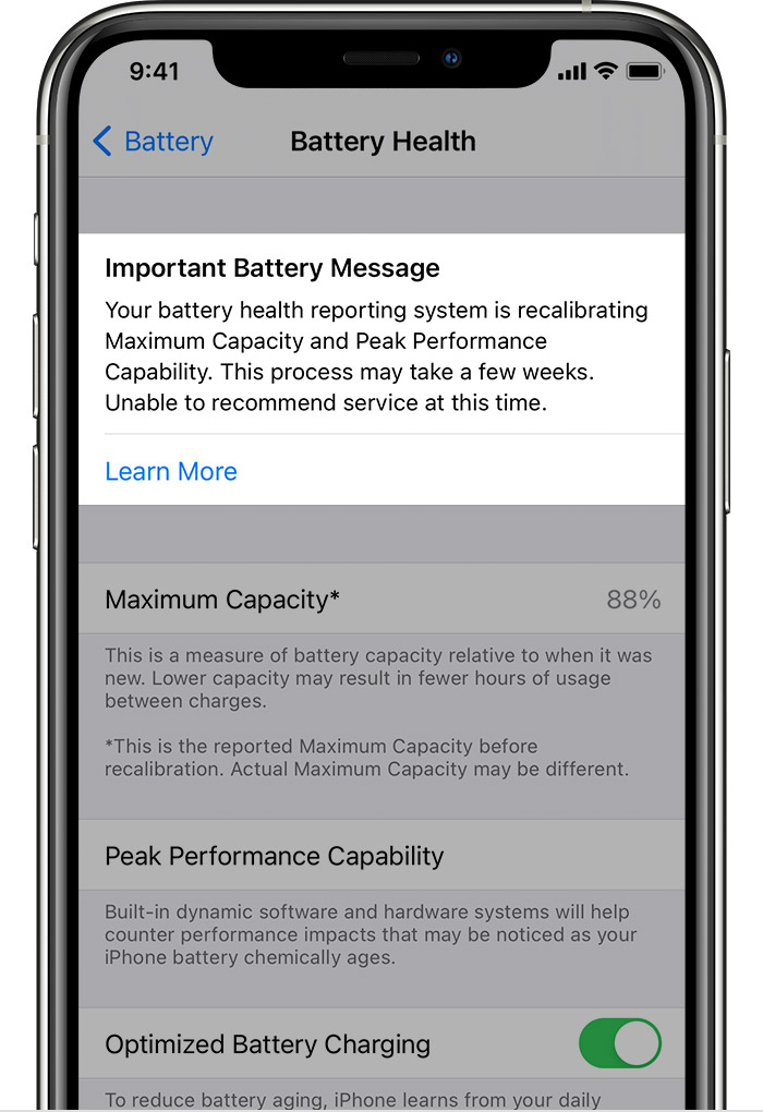 About recalibration of battery health reporting in iOS 14.5 - Apple Support  (NG)