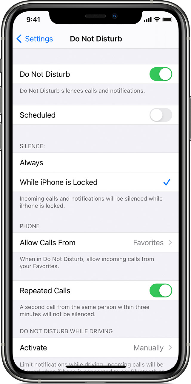 Use Do Not Disturb On Your Iphone Ipad And Ipod Touch Apple Support