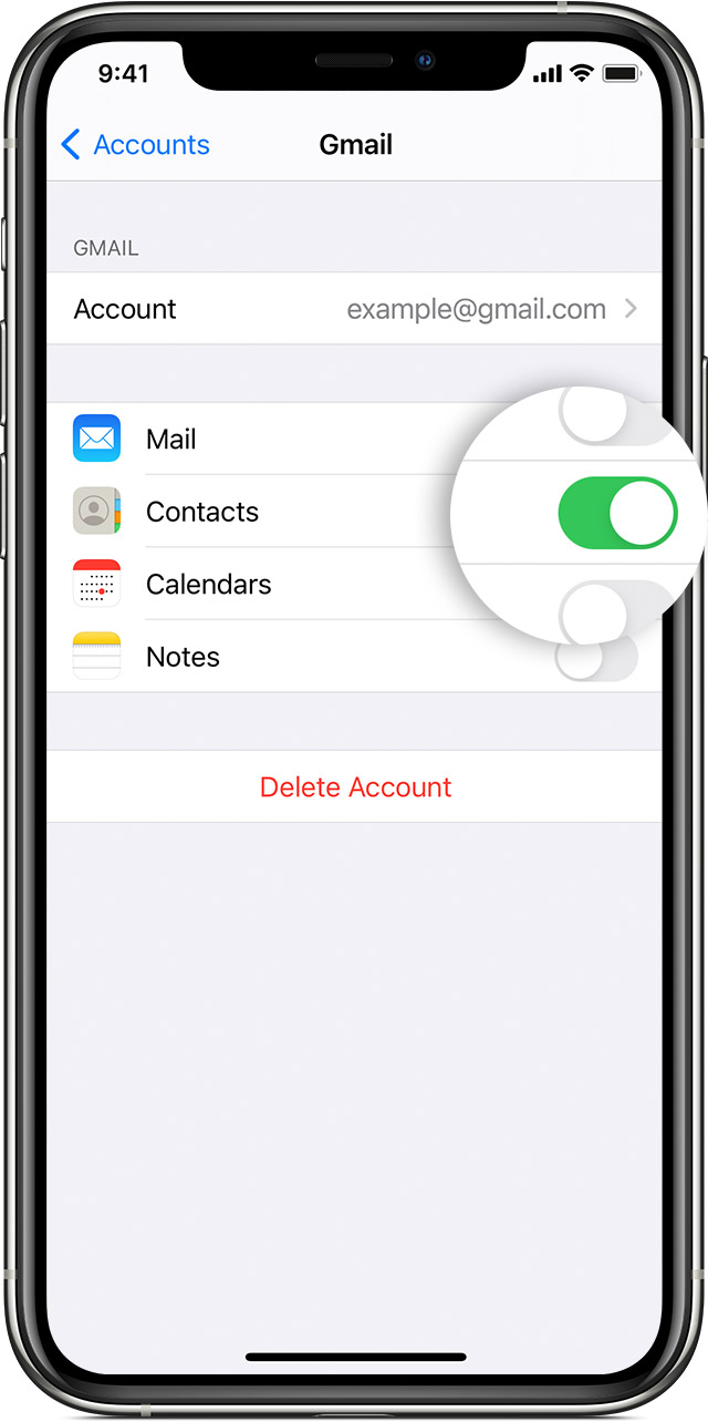 ios14 iphone11 pro settings mail accounts third party account settings