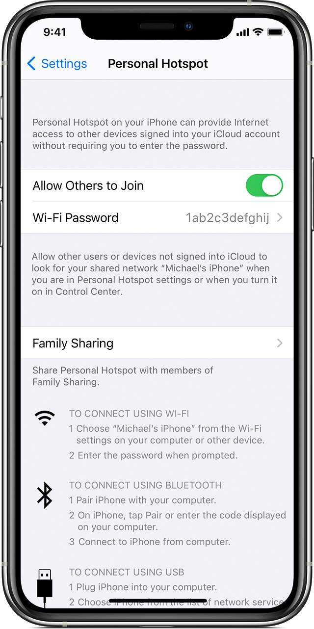 iPhone hotspot image