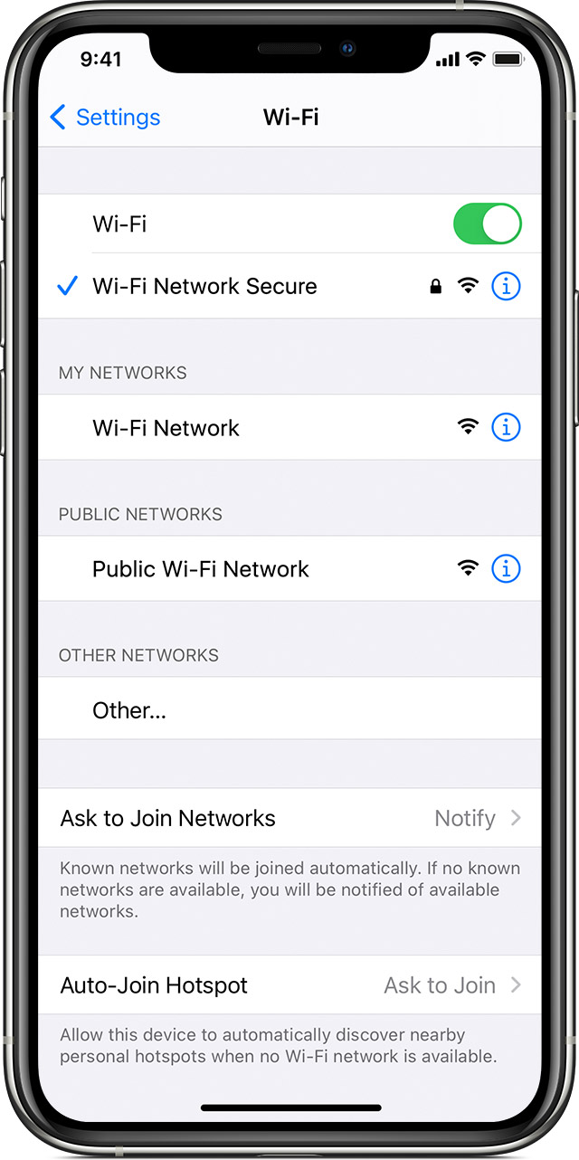 Connect To Wi Fi On Your Iphone Ipad Or Ipod Touch Apple Support