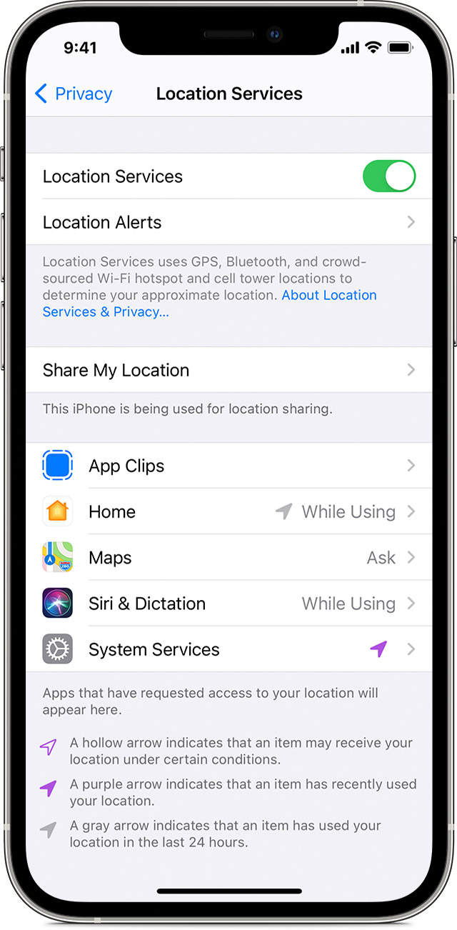 mac turn off location services for an app