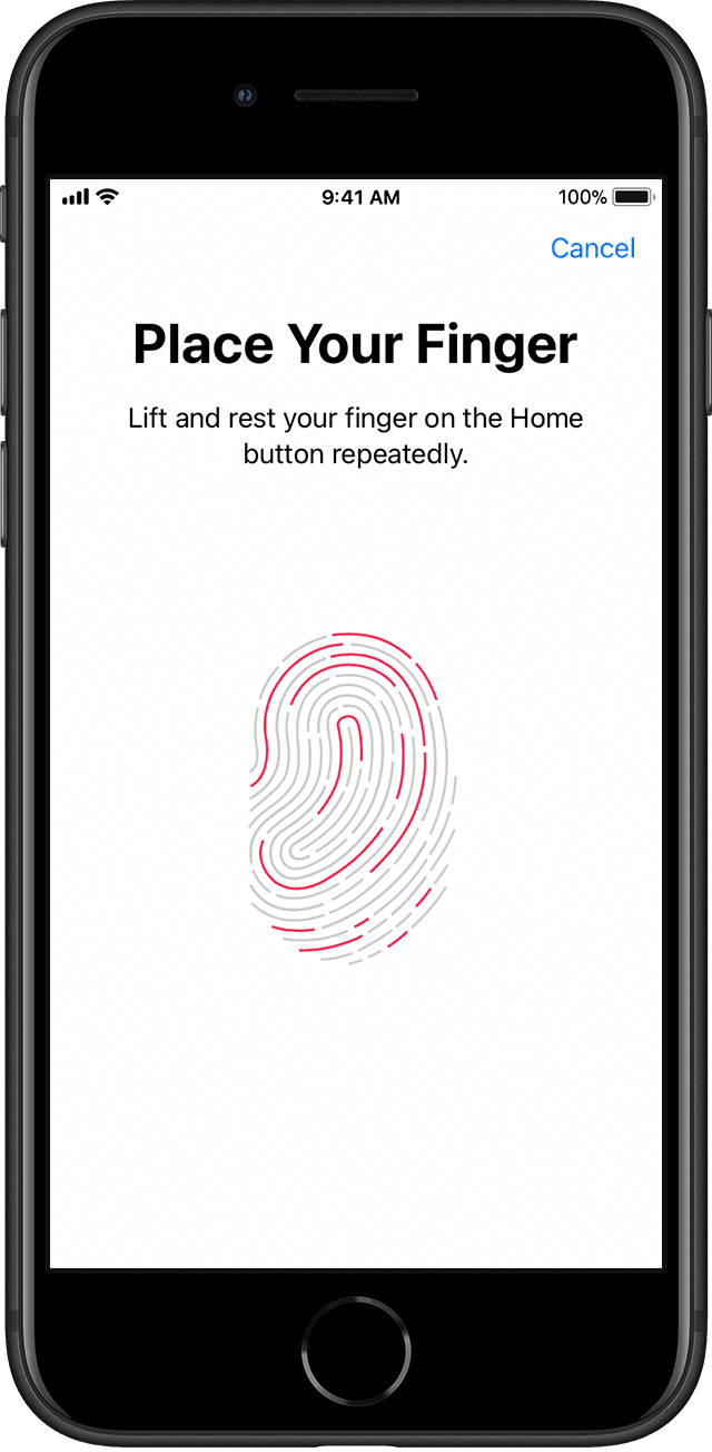 Touch ID の初期設定画面