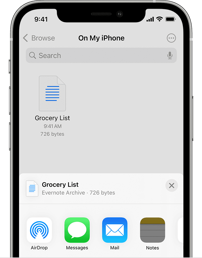 Import a note with the Files app