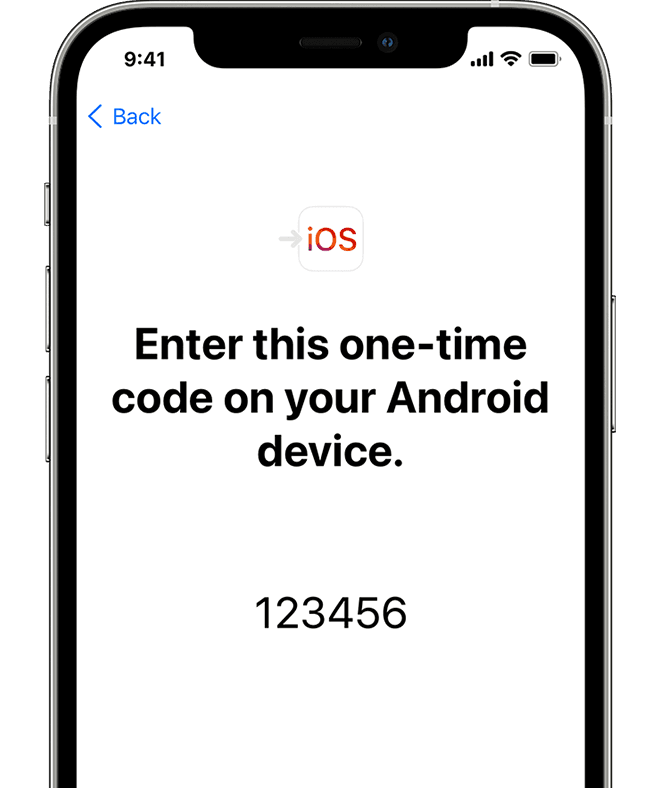 Move from Android screen on iPhone showing code